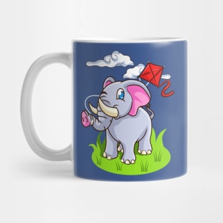 Cute Elephant Flying Kite Mug